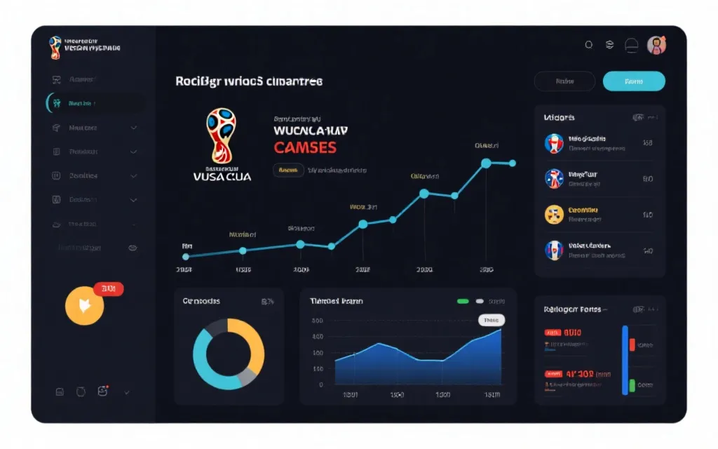 世界杯赛程与参赛球队信息的可视化界面，包含提醒与数据图表
